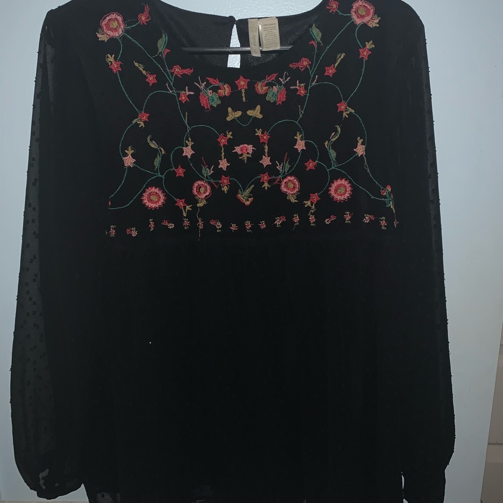 Peplum Top with see through Sleves